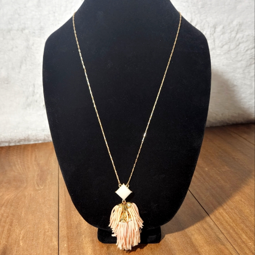 Sugarfix Gold Tone Pink Tassle Necklace
